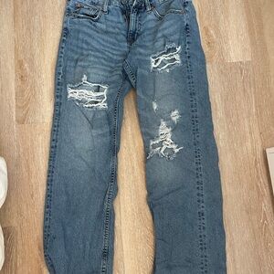 Aeropostale women's Relaxed Fit Distressed Blue Jeans